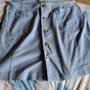 Blue Sky Suede Blue Skirt - Size 8
